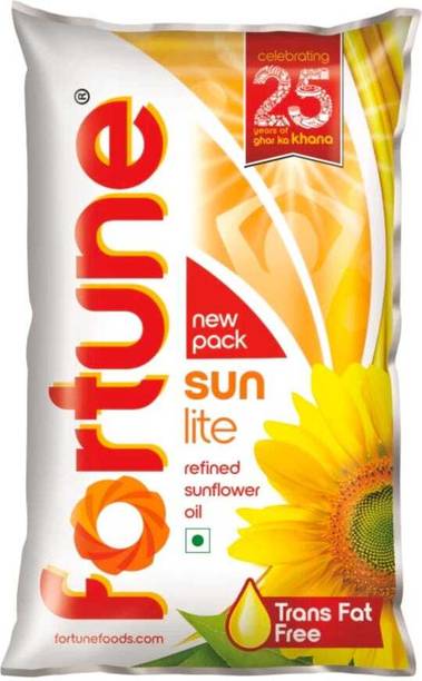 FORTUNE Refined Sunflower Oil (Surajmukhi Tel) Sunflower Oil Pouch