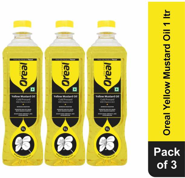 Oreal 3L Yellow mustard, Organic Unrefined Mustard / Sarso Cooking Oil Mustard Oil Plastic Bottle