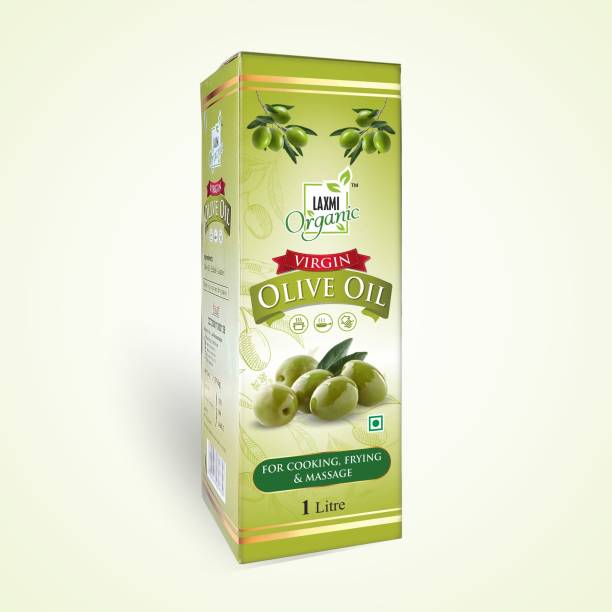LAXMI ORGANIC Olive oil Jaitun ka tail virgin light edible extra cooking body hair massage tel Olive Oil Box