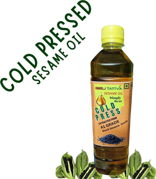 BEEJTATTVA DeepVeda 1L Cold Pressed Sesame Oil – Food, Pooja, Hair, More Sesame Oil