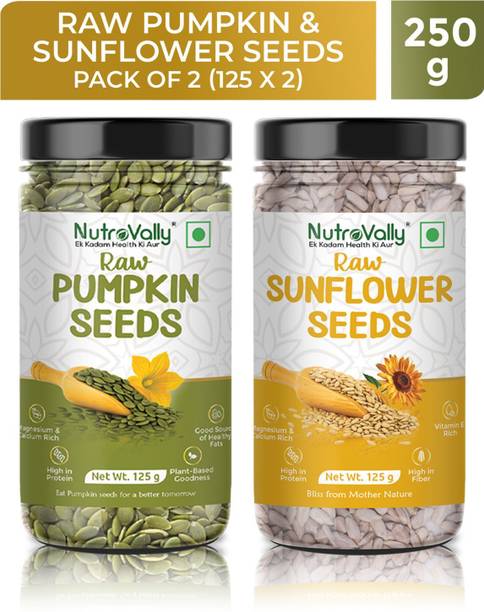 NutroVally Pumpkin & Sunflower Combo for Weight Loss | Magnesium & Minerals Rich Diet Snack Pumpkin Seeds, Sunflower Seeds
