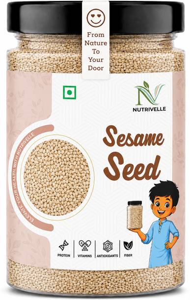 NUTRI VELLE White Sesame Seeds for eating, Raw Till Sesame Seeds