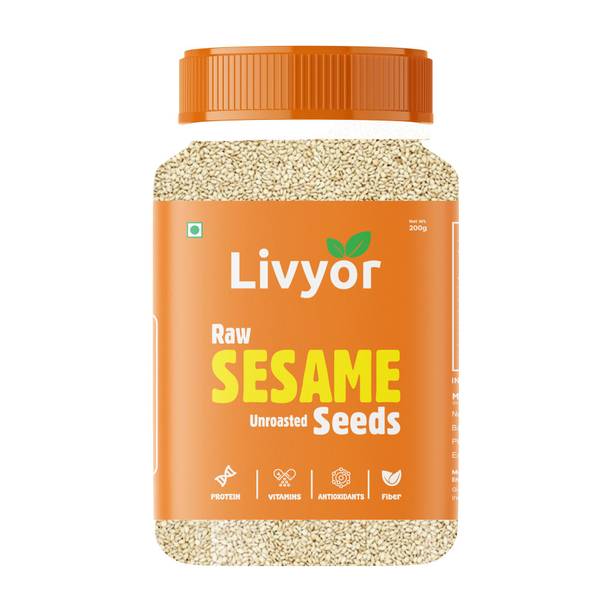 LIVYOR White Sesame Seeds for eating, Raw Til Sesame Seeds