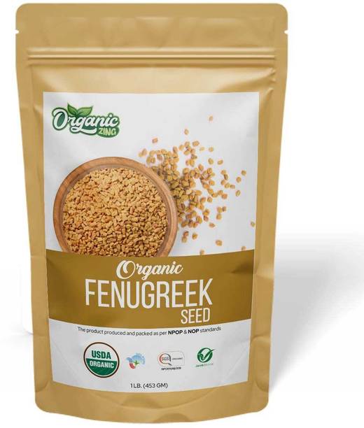 Organic Zing Organic Fenugreek Seeds Also Known As Methi Seeds and Trigonella Foenum-Graecum Fenugreek Seeds