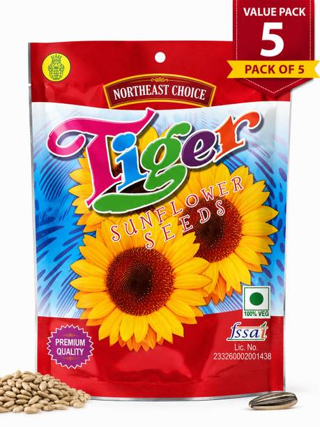 NORTHEAST CHOICE Roasted & Salted Sunflower Seeds | Rich in Protein & Fiber | Pack of 5 Sunflower Seeds