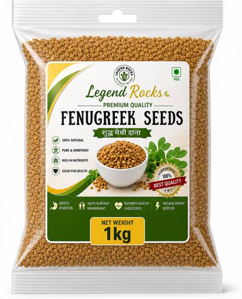 legend rocks Fenugreek Seeds 1kg | Premium Methi Dana | 100% Natural Fenugreek Seeds