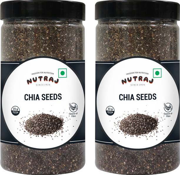 Nutraj Chia Seeds 1 Kg (500g x 2) Jar, Chia Seeds for Weight Loss, Raw Unroasted Chia Seeds