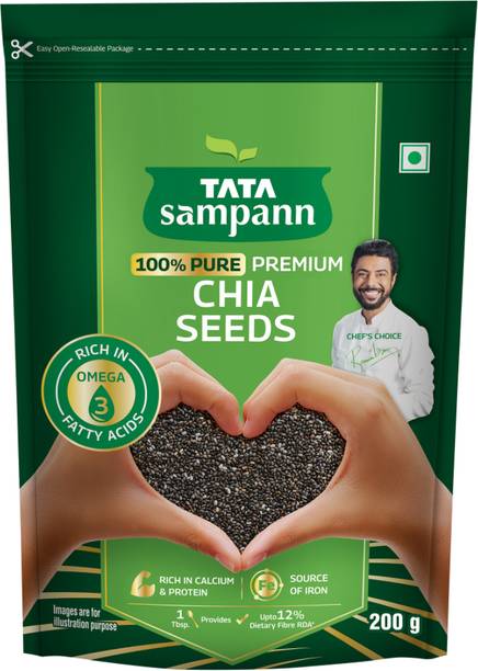 Tata Sampann Premium, Handpicked, Resealable Pack Chia Seeds