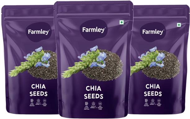 Farmley Premium Chia Seeds 600g (Pack of 3- Each 200g) Chia Seeds
