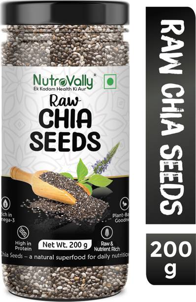 NutroVally Raw Chia Seeds for Weight Loss|Loaded with Omega 3, Zinc & Fiber|Diet Food Chia Seeds