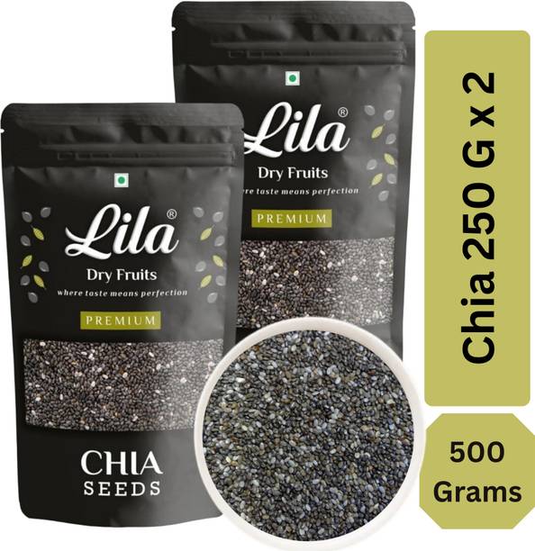 lila dry fruits Premium Raw Chia Seeds| Super Seeds|Chia Seeds for Weight Loss 250gm*2 Chia Seeds