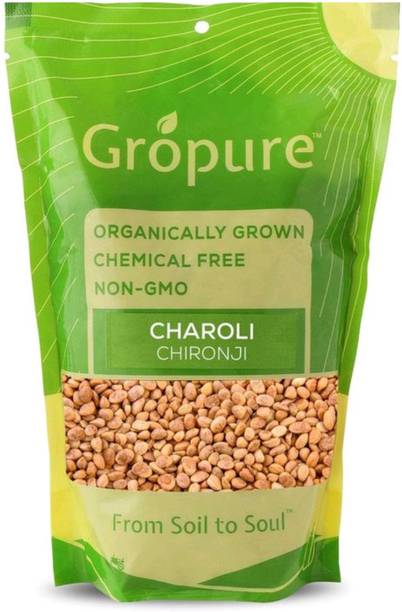 Gropure Organic Chironji Seeds 100g – Raw Charoli, Ayurvedic Superfood, Chemical-Free Organic Chironji Seeds
