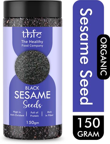 THFC Black Sesame Seeds Unhulled kaale til Organic fresh fiber Rich Great for Cooking Sesame Seeds