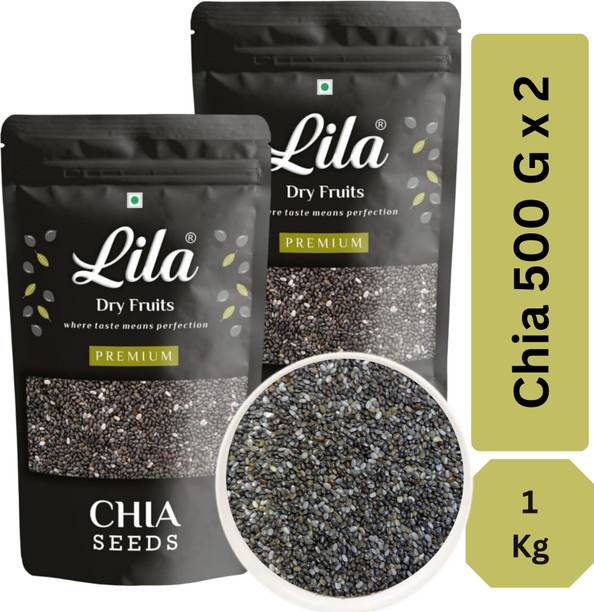 lila dry fruits Premium Raw Chia Seeds| Super Seeds|Chia Seeds for Weight Loss 500gm*2 Chia Seeds