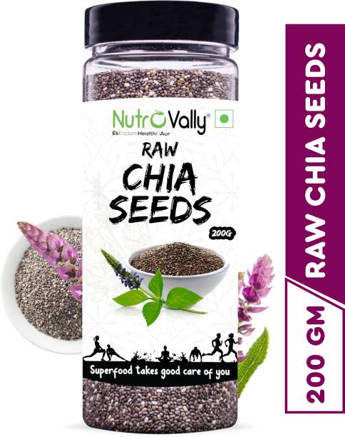 NutroVally Raw Chia Seeds for Weight Loss|Loaded with Omega 3, Zinc & Fiber|Diet Food Chia Seeds