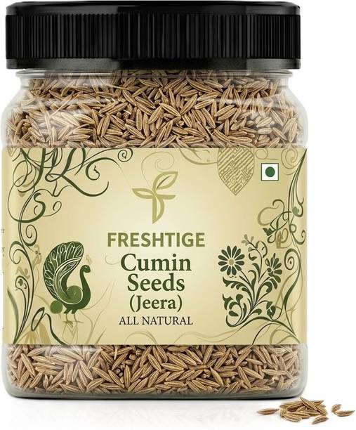 Freshtige Premium Cumin Seeds (Jeera) - 100% Natural, Bold Size & Highly Aromatic Cumin Seeds