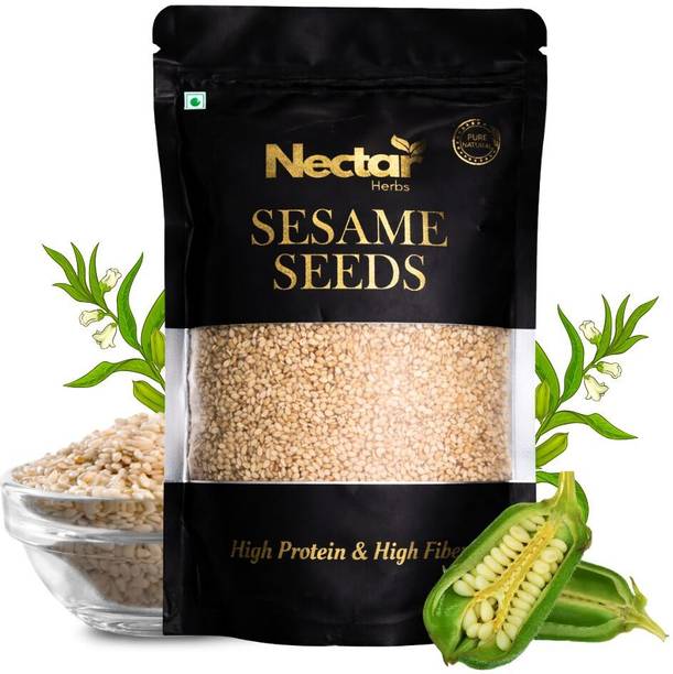 Nectar Herbs Nectar Herbs White Sesame Seeds 250g | Calcium, Iron & Fiber | Gluten Free Sesame Seeds
