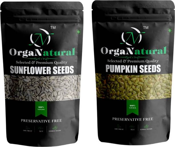 OrgaNatural Daily Nutrition Seeds Combo 500g Each Pumpkin Seeds, Sunflower Seeds