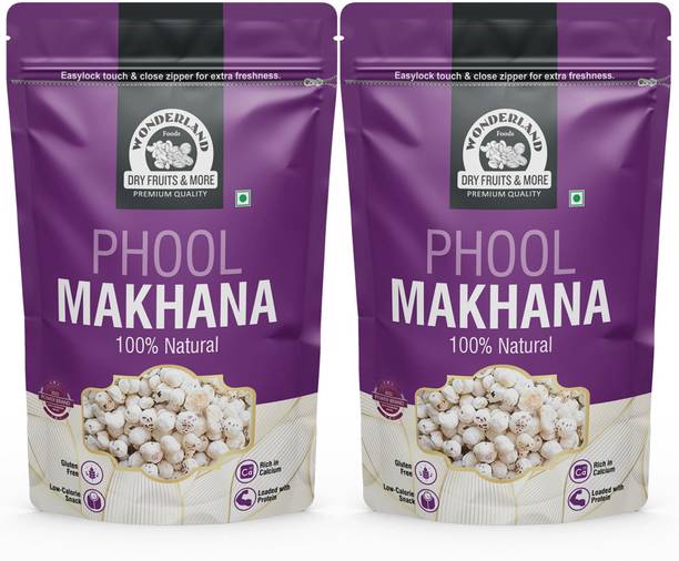 WONDERLAND Foods Phool Makhana Healthy Snacks | Rich Calcium Phool Makhana