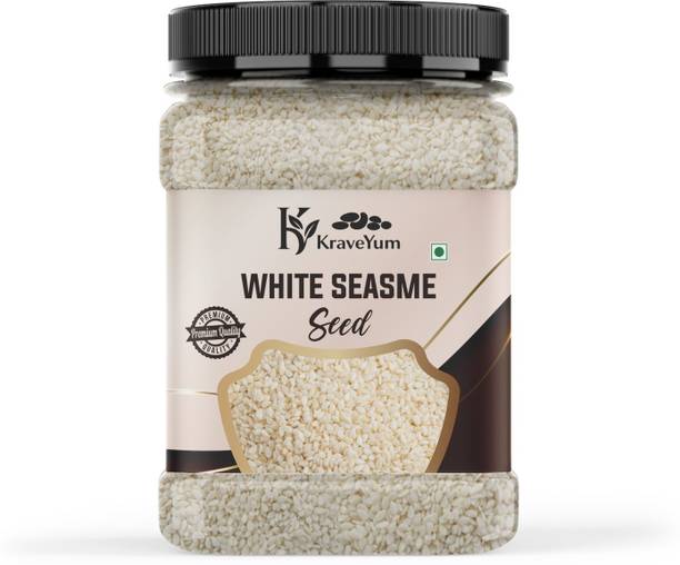 KraveYum White Sesame Seeds | Raw Safed Till | White Til Seeds for Eating | Unroasted White Sesame Seeds