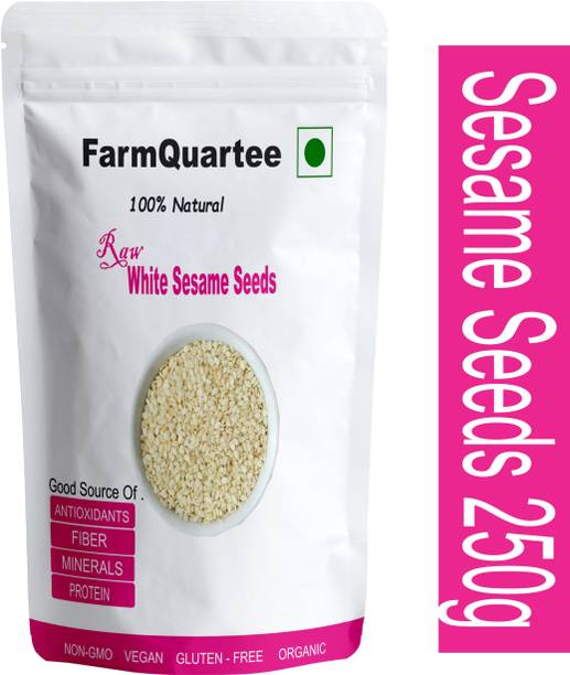 FarmQuartee White Sesame Seeds / White till (Raw Seeds) for Protein , Fiber , Vitamin Sesame Seeds