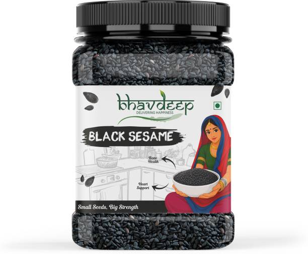 BHAVDEEP Black Sesame Seeds | Kala Til | Natural Black Til Seeds | Nutty & Aromatic Black Sesame Seeds
