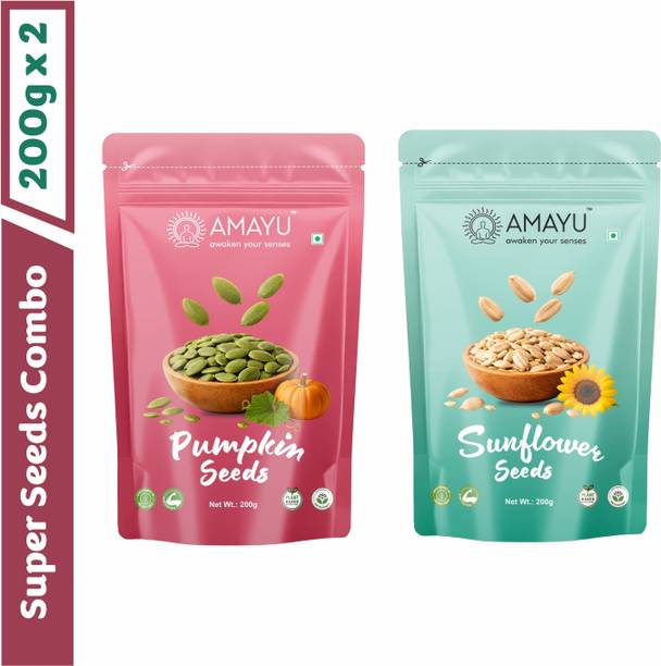 AMAYU Raw Organic Pumpkin Seeds | Sunflower Seeds for Eating Mix Combo Pumpkin Seeds