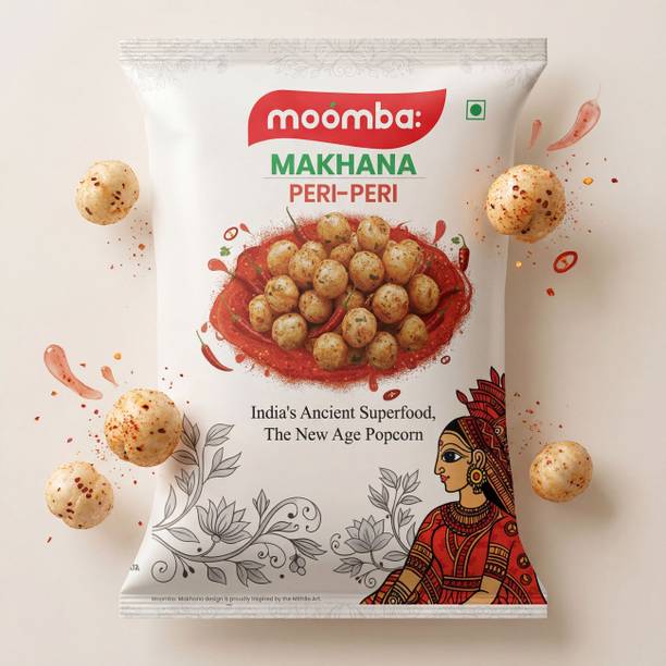 moomba: Roasted Crunchy Peri Peri Makhana, Protein & Fiber Rich Foxnut, Healthy Snack Phool Makhana