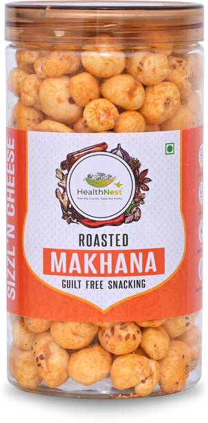 HealthNest Roasted Makhana Sizzl'n Cheese, Roasted Foxnut Healthy Snack | Healthy Snacking Lotus Seeds(Makhana)