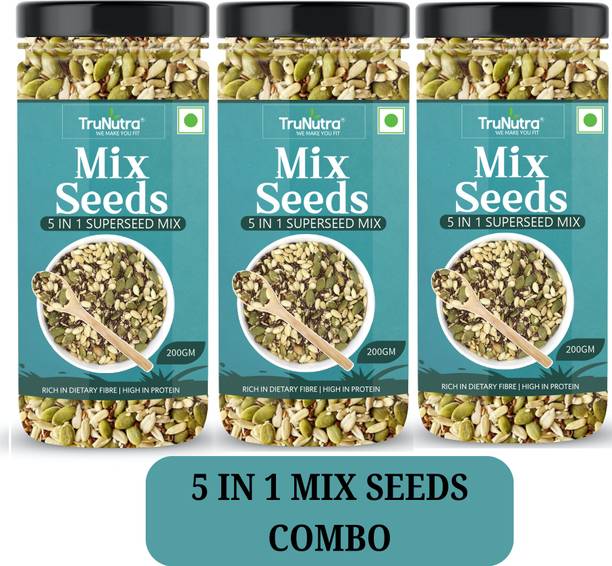 TruNutra Mix Seeds For Weight Loss Omega-3 & Zinc Rich Diet Health Booster Eating Seeds Mixed Seeds