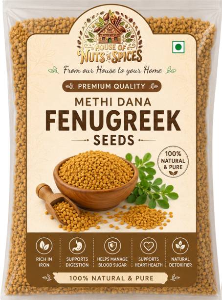 HOUSE OF NUTS N SPICES Fenugreek Seeds | Whole Methi Seeds | Aromatic & Flavorful Kitchen Ingredient Fenugreek Seeds