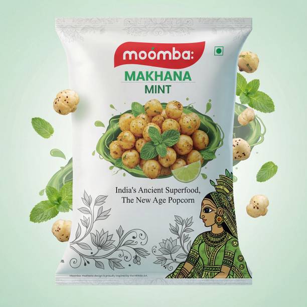 moomba: Roasted Crunchy Pudina Makhana, Protein & Fiber Rich Mint Foxnut, Healthy Snack Phool Makhana