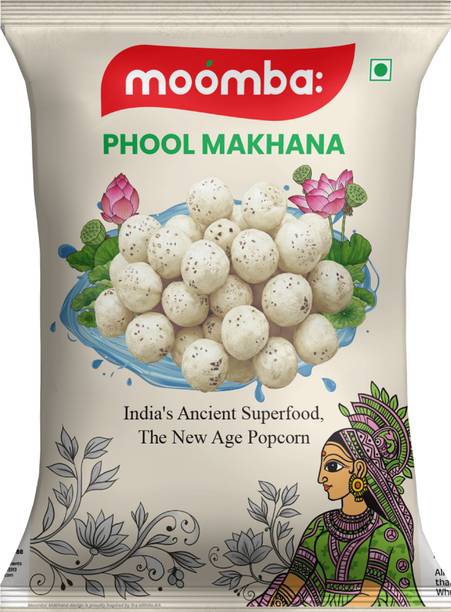 moomba: Roasted Crunchy Plain Makhana, Protein & Fiber Rich Mint Foxnut, Healthy Snack Phool Makhana