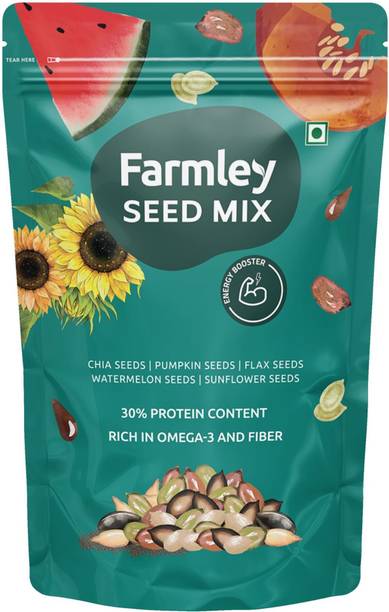 Farmley Seed Mix Protein Rich Snacks Sunflower Seeds, Pumpkin Seeds, Watermelon Seeds, Brown Flax Seeds, Chia Seeds