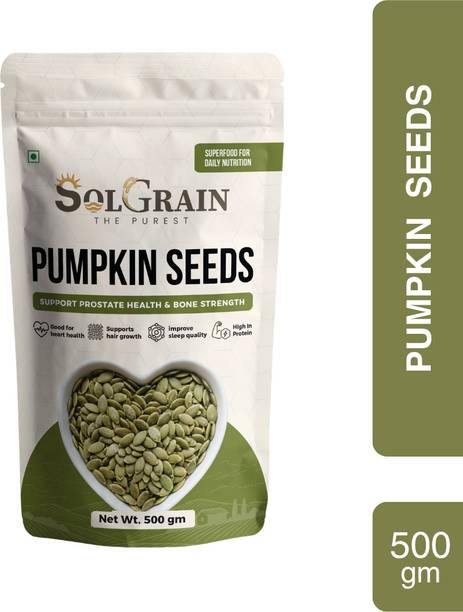 SOLGRAIN Raw Pumpkin Seeds for eating - 100 % Natural Protein & Fiber Rich/ Kaddu Ke Beej Pumpkin Seeds