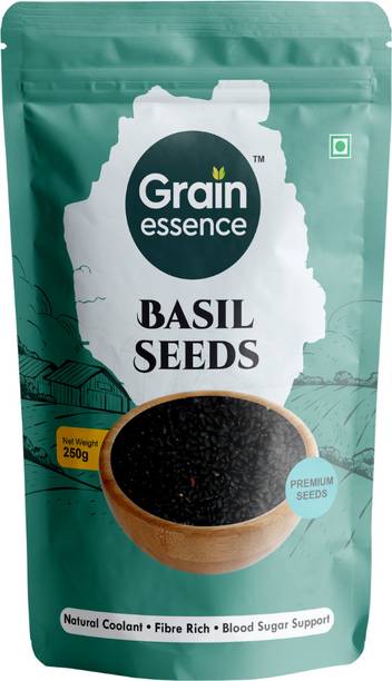 GRAIN ESSENCE Grain Essence Premium Basil Seeds (Sabja Seeds) | 100% Natural, Raw & Unpolished Basil Seeds