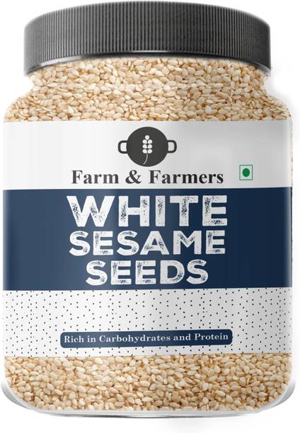 Farm & Farmers Organic Raw Unroasted Premium Healthy White Sesame Seeds for Weight Management Sesame Seeds