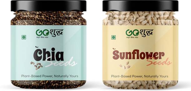 Goshudh Chia Seeds 250g + Sunflower Seeds 250g |Nutrient-Packed Combo, Healthy Superfood Mixed Seeds