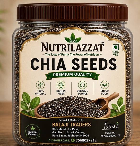 Nutrilazzat Premium Quality Chia Seeds Rich in Fiber, Protein and Omega-4 Chia Seeds