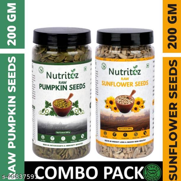 Nutritoz Raw Sunflower and Pumpkin Seeds -Combo Pack Seeds for Weight Loss Pumpkin Seeds, Sunflower Seeds