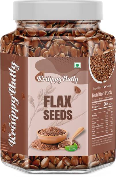 KrisippyNutty Raw Flax Seeds Weight Loss | High in Dietary Fibre | Rich in Omega 3 Fatty Acid Brown Flax Seeds