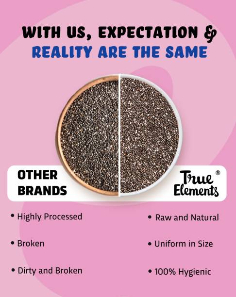True Elements Raw Chia Seeds, High Fibre, Rich in Calcium, Healthy for weight loss Chia Seeds