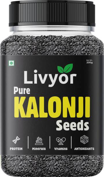LIVYOR Raw Kalonji Seeds | Nigella Seed Black Cumin Seeds