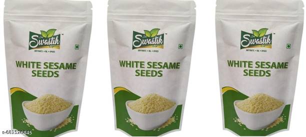 Sai Swastik organics Unpolished High In Nutrient White Til for Eating Everyday Essentials for Cooking Sesame Seeds
