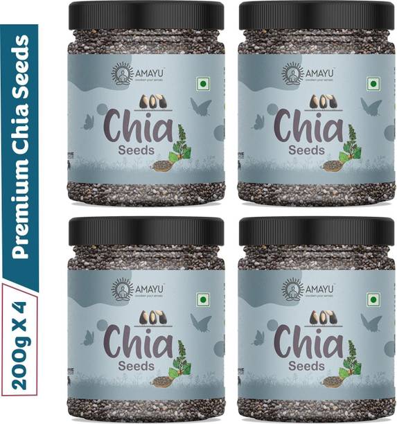 AMAYU Raw Organic for Weight Loss & Eating with Fiber, Omega 3 & Zinc Combo Calcium Chia Seeds