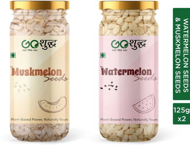 Goshudh Muskmelon Seeds 125g + Watermelon Seeds 125g | Nutrient-Packed Combo Mixed Seeds