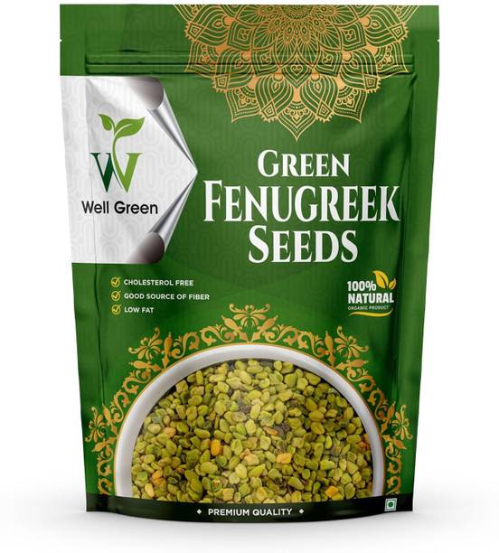 WELL GREEN 100% Natural Organic Green Fenugreek Seeds - High Fiber Fenugreek Seeds