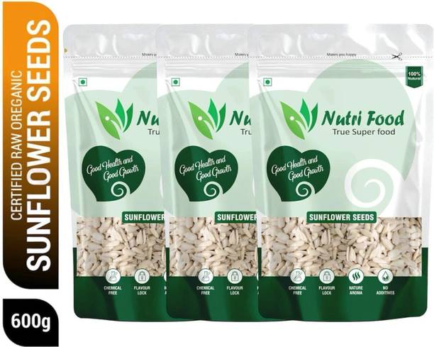 Nutri food Nutri food Raw Sunflower Seeds 600gm Rich in Protein& Fiber,Edible Healthy Seeds Sunflower Seeds