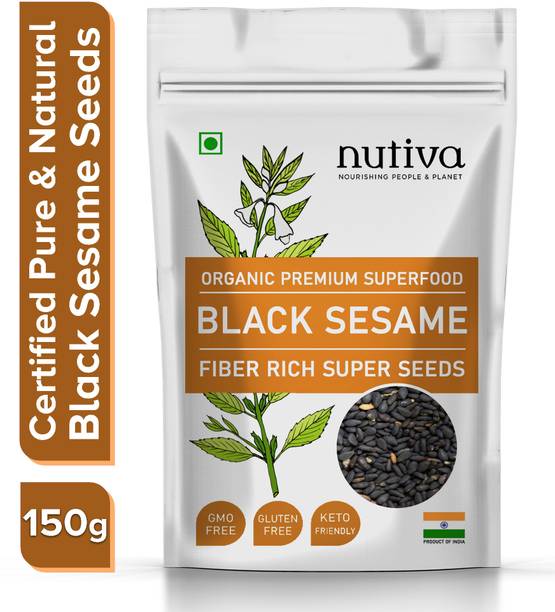 Nutiva Black Sesame Seeds Unhulled Kaale Til Organic fresh fiber Rich Black Sesame Seeds