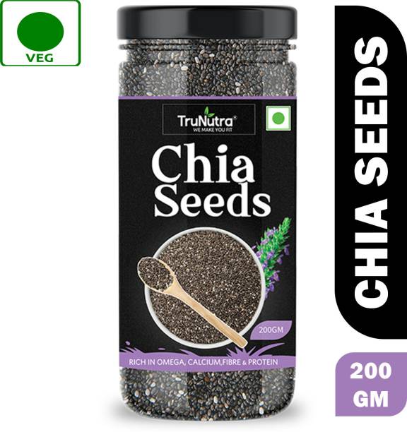 TruNutra Raw Unroasted Chia Seeds with Omega 3 and Zinc for health benefits Chia Seeds